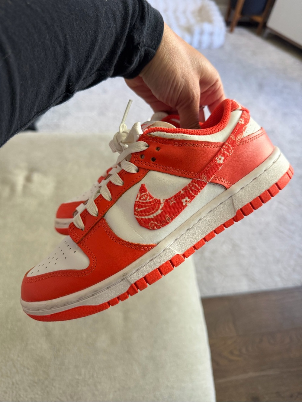 Nike Orange and White Low-Top Sneakers